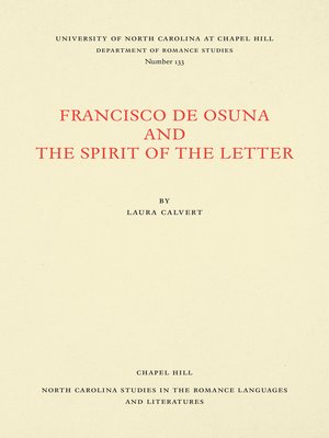 cover image of Francisco de Osuna and the Spirit of the Letter